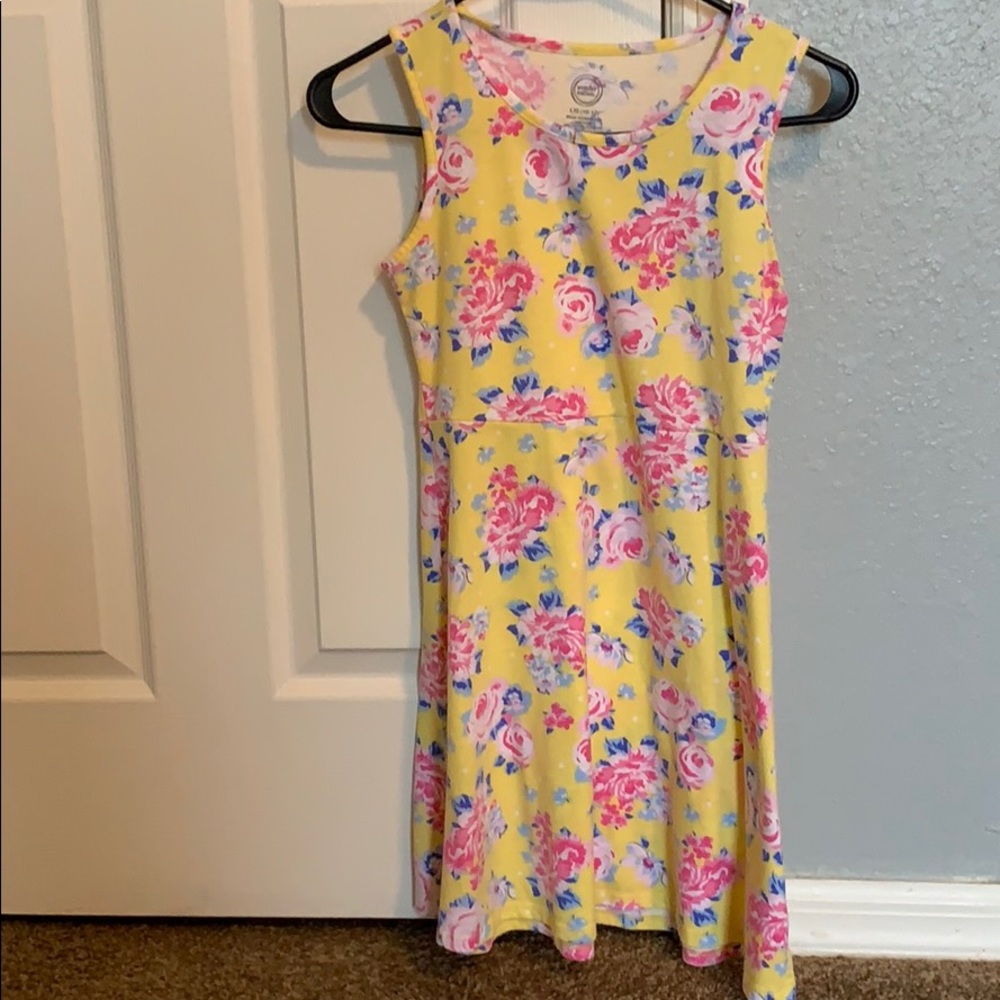 Yellow and pink flower dress